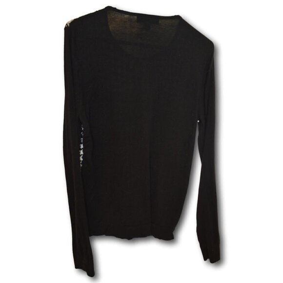 August Silk Heritage Houndstooth Black/White Button Cardigan Size: M - Picture 2 of 3